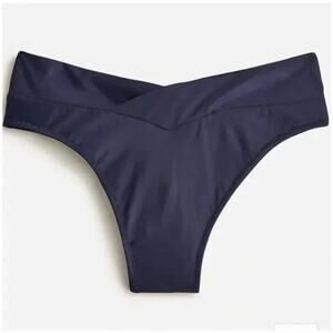 NWT J. Crew Cross Front Bikini Bottom Navy Blue High Waist Surf Paddle Size 3X